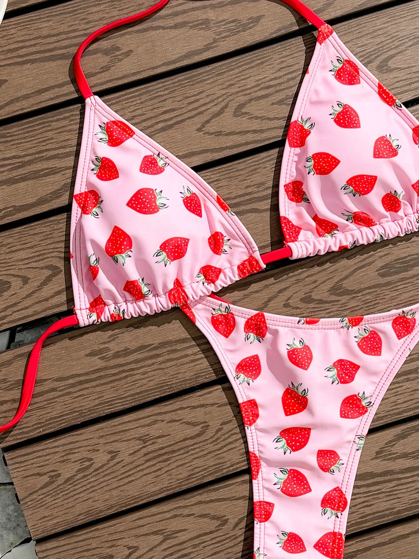 Voguable  Triangle Halter Bikinis Women Printed Swimwear Female Sexy Padded Swimsuit Bathers Bathing Swimming Swim Suit Beachwear voguable