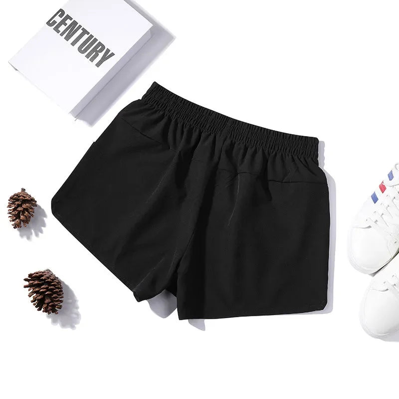 Voguable  Men's Teal Blue Color Block Elastic Waist Drawstring Shorts Quick Dry Casual Sports Shorts voguable