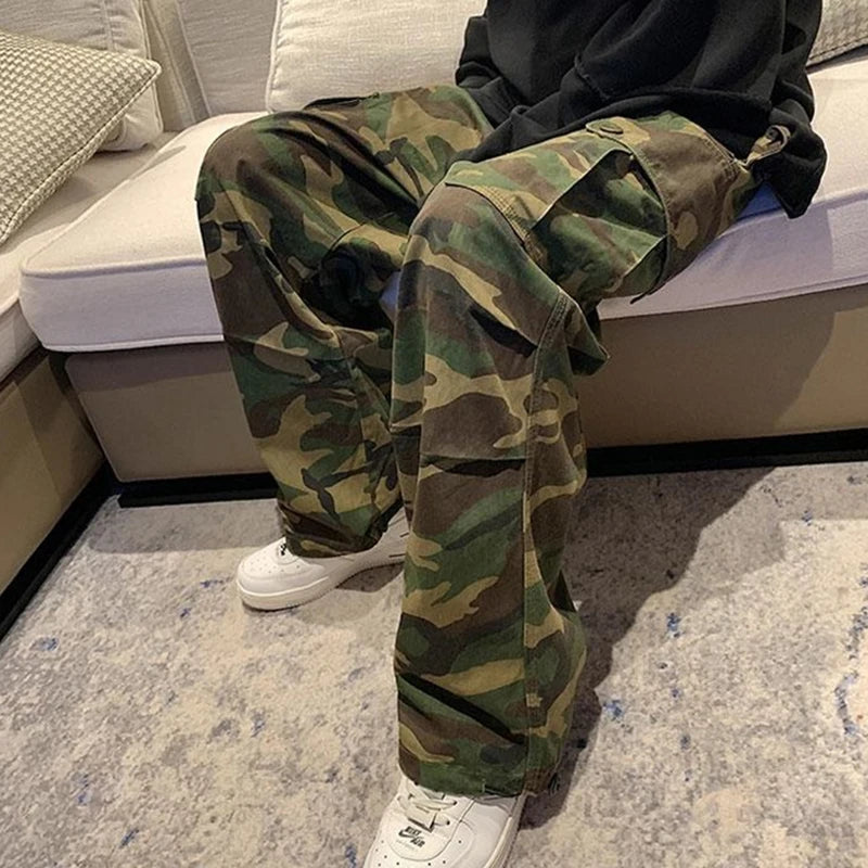 Y2K High Waist Camouflage Cargo Pants Women Fashion Bf Hip Hop Streetwear Loose Wide Leg Trousers Vintage Casual Jogging Pants voguable