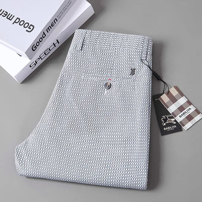 Plaid Casual Pants Men  Korean Fashion Clothing Trousers For Men Straight Slim Fit Office Formal Suit Pants Spring Summer voguable