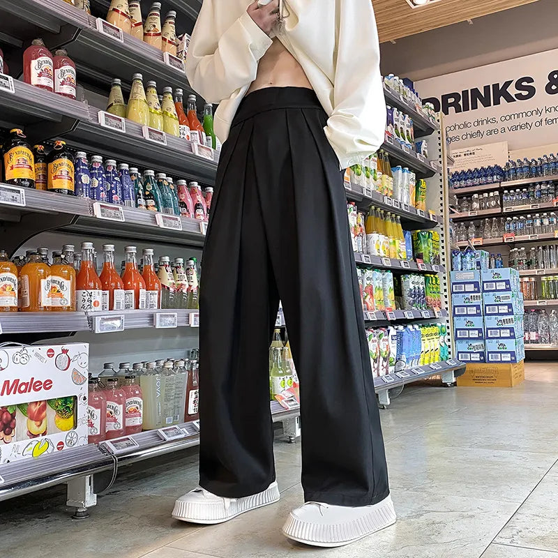 Men Korean Fahions Wide Leg Pants  Men Black Loose Casual Harem Pants Japanese Streetwear Joggers Sweatpants 5XL voguable