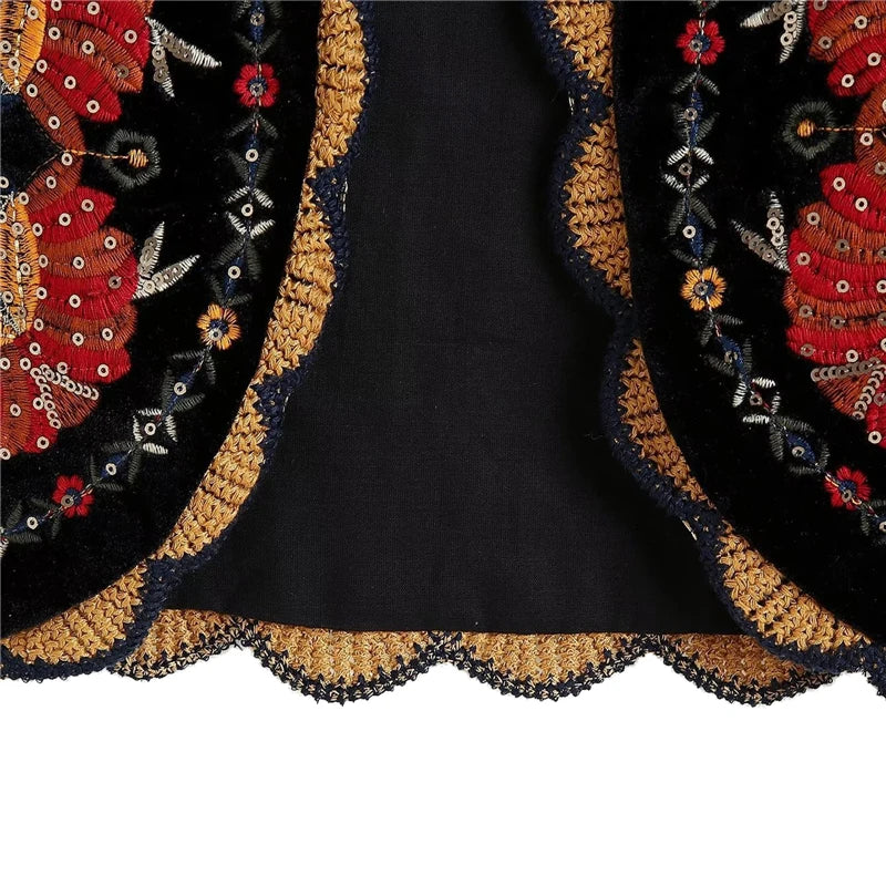 Vintage Waistcoat Women y2k Aesthetic Vest Flower Embroidery Sleeveless Cardigan Coat Tops 2000s Clothing Streetwear voguable