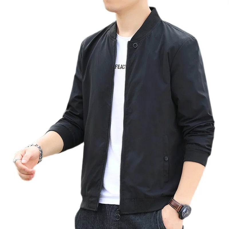 New Autumn Bomber Baseball Jacket Men Fashion Slim Fit Coat Streetwear Solid Color Male Outwear Zipper Casual Jackets Brand Tops voguable