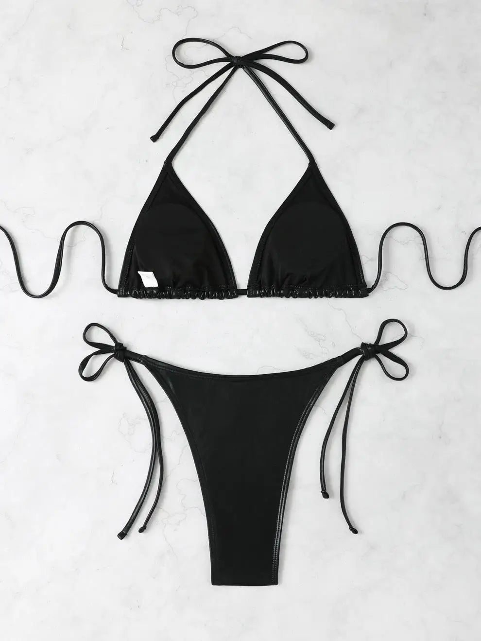 Voguable  Sexy Shiny Silver Bikini Set Women Push Up Micro Swimsuit  Brazilian Beach Bathing Suit Tie Side Thong Swimwear Biquini voguable