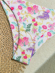 Voguable  Fashion Floral Backless Bandage Bikini Women Split Swimsuit Beach Vacation Bikini New All Season Bikinis 2 Piece Set voguable