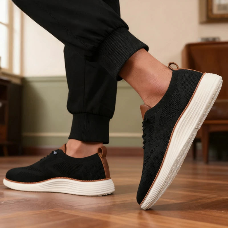 Voguable  Men Casual Walking Shoes Breathable Mesh Knit Sneakers Hot Selling Bestselle Lightweight Non-slip Flat Lace Up Running Shoes Men voguable