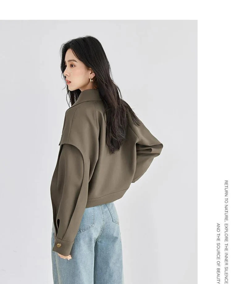 Streetwear Y2K Cargo Jacket Women Vintage Casual Long Sleeve Fall Short Coat Harajuku American Retro Pockets Bf Outwear Top voguable