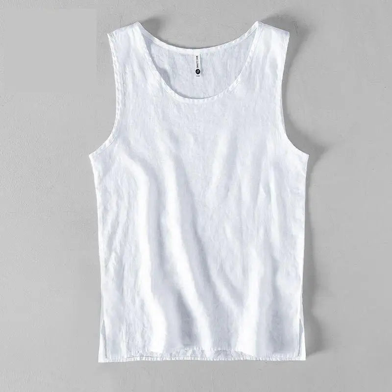 Voguable  Men's Vintage Chinese Style Linen Vest Breathable Loose-Fit Casual Summer Waistcoat Zen Cotton-Linen Sleeveless Shirt M-5XL voguable