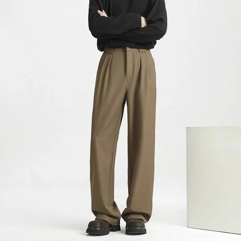 Men's Light Luxury Naples Slim-fit Suit Pants Casual Japanese Retro Premium Quality Elegant Popular Leisure Trousers 2026 Spring voguable