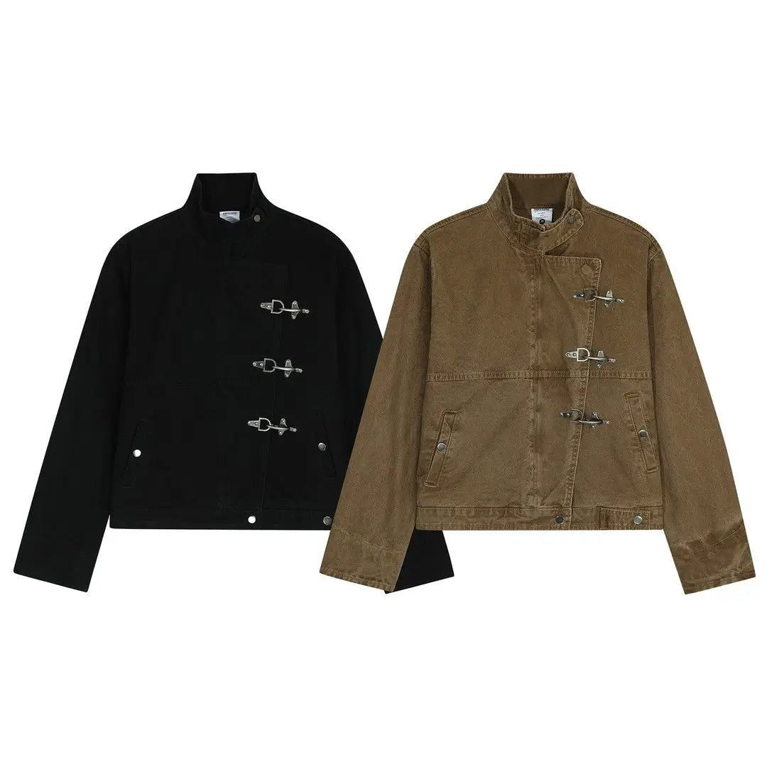 Men's Spring Autumn Deconstructed Splicing Design Jacket 2025 New Retro Workwear Short Men's Trendy High-end Jacket Aesthetic voguable