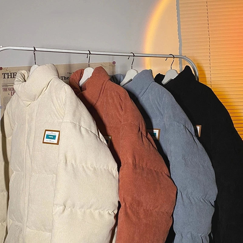 Harajuku Men's Warm Parkas Winter Coat Corduroy Cotton Oversize Male Winter Jackets Windbreaker Padded Coat Woman Parkas gotmes-shop