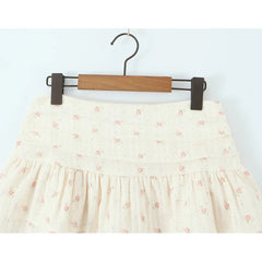 Sweet Girl Floral Print Layer Cake Mini Skirt Women Pleated Sexy Low Waist A-line Holiday Summer Skirts voguable