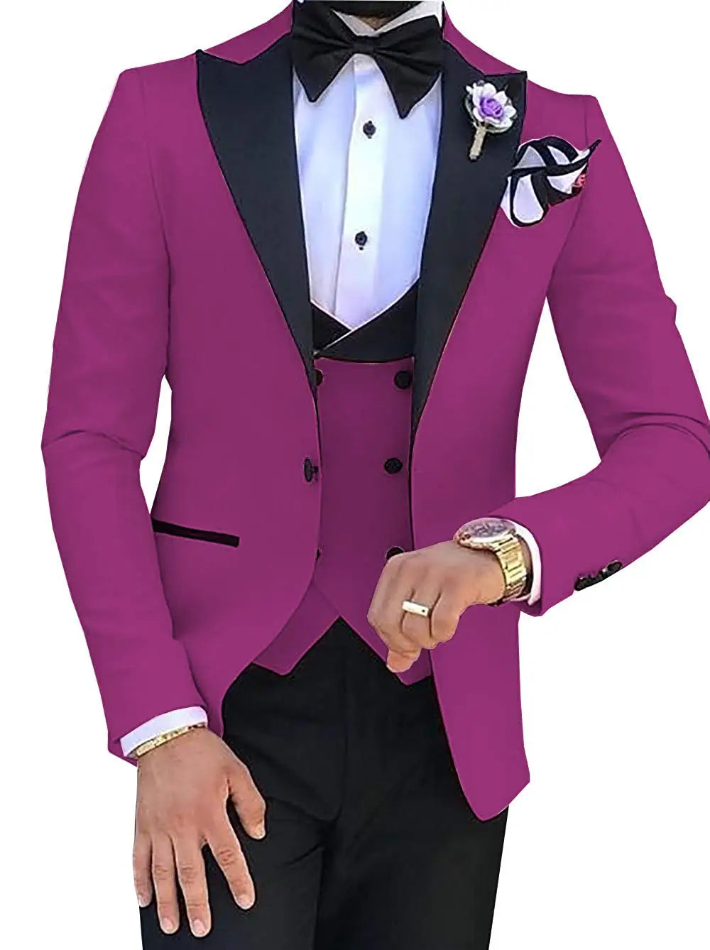 Voguable  Made Terno Slim Groom Tuxedos Wedding Men Suit Terno Masculino (Jacket+Pant+Vest) Mens's 3 Pieces Suits For Men voguable