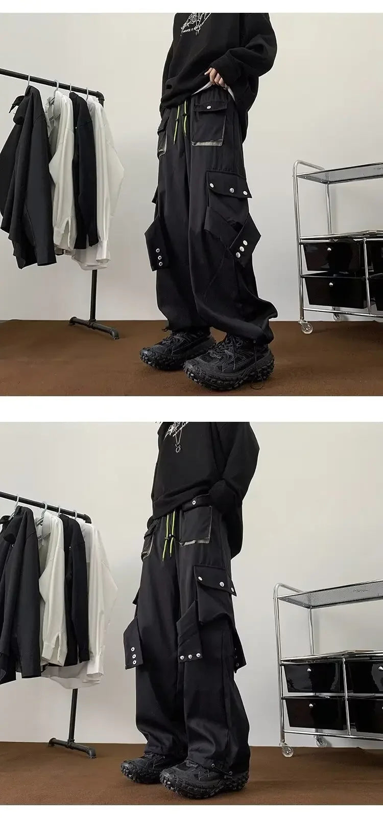 Fashionable Trendy Artistic Solid Color Straight-leg Casual Pants Loose Hip Hop Style For Men Spring Autumn Youth Trend voguable