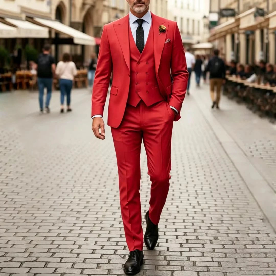 Voguable  Men Suit Gray 3 Pieces Jacket Vest With Pant Solid With Lapel For Wedding Groom Party Prom Birthday Banquet Business Work Set voguable