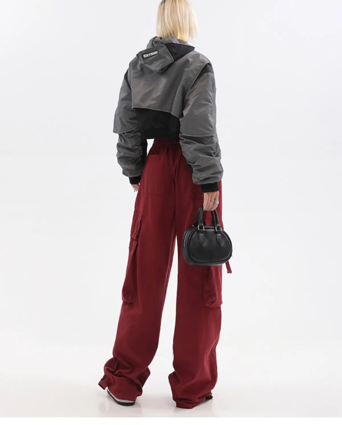 Streetwear Vintage Hip Hop Oversize Red Cargo Pants Women Drawstring Elastic Waist Loose Wide Leg Harajuku Casual Trousers 2023 voguable