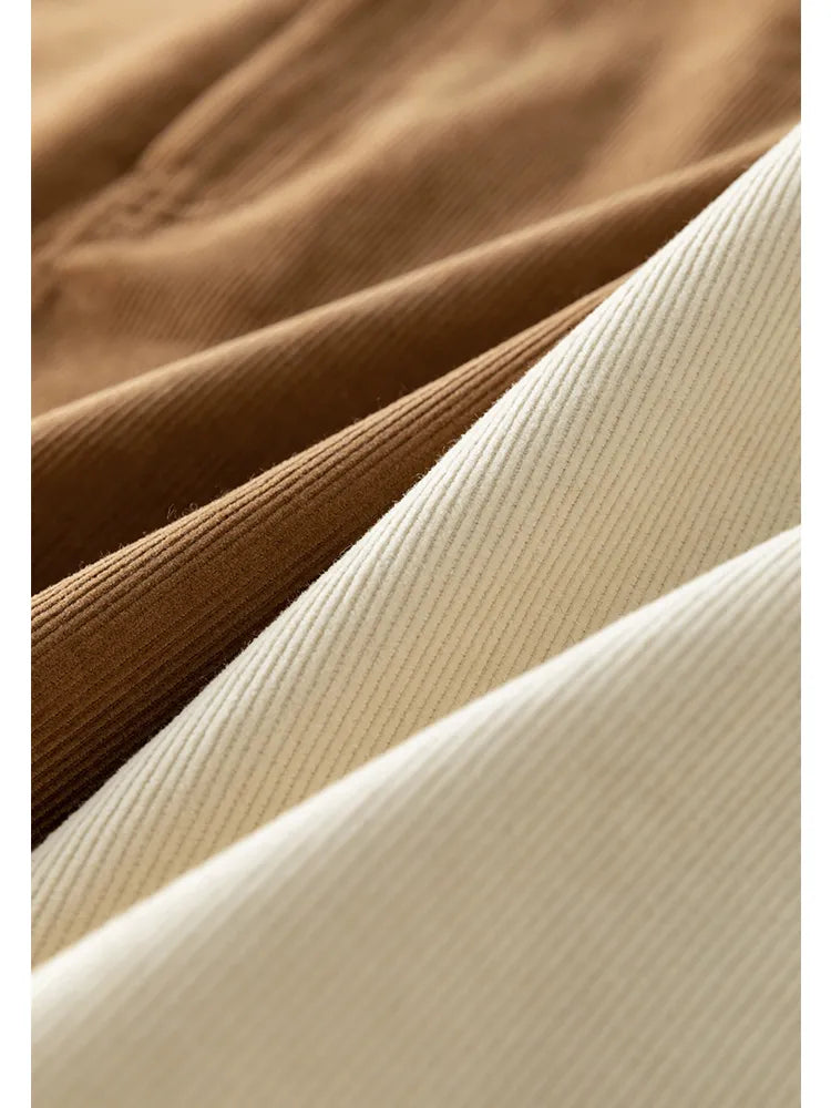 Corduroy Retro High Waist Skirt Women Autumn Winter Back Slit Commuter Casual Solid Color Length-option Female Skirts voguable