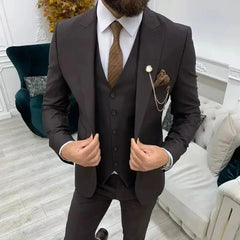 Voguable  New Classic Wedding Suits For Men 3 Piece Slim Fit Best Man Groom Tuxedo Formal Dinner Prom Suit Male Clothes(Blazer+Vest+Pants) voguable