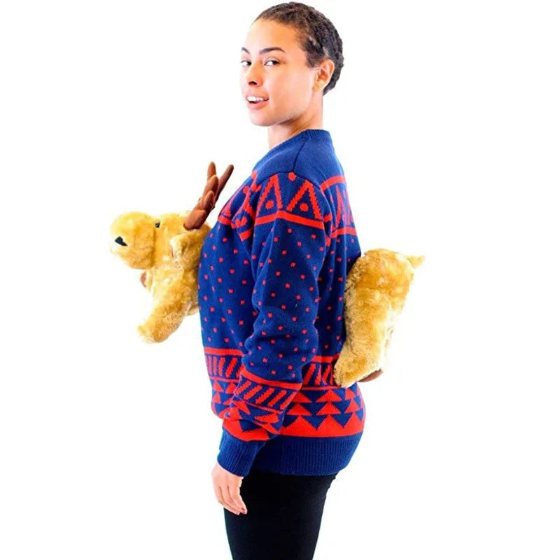3D New in Ugly Christmas Sweater for Men and Women Fashion High Street Vintage Long Sleeve Couple Pullover Knitwear Funny Tops New Year voguable