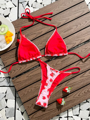 Voguable  Triangle Halter Bikinis Women Printed Swimwear Female Sexy Padded Swimsuit Bathers Bathing Swimming Swim Suit Beachwear voguable