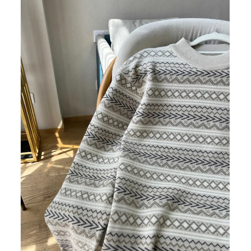 Winter Sweaters Men Slim Fit Warm Fashion Retro Knitted Pullovers Men Korean Casual Long Sleeved Sweaters Mens Jumper Clothes voguable