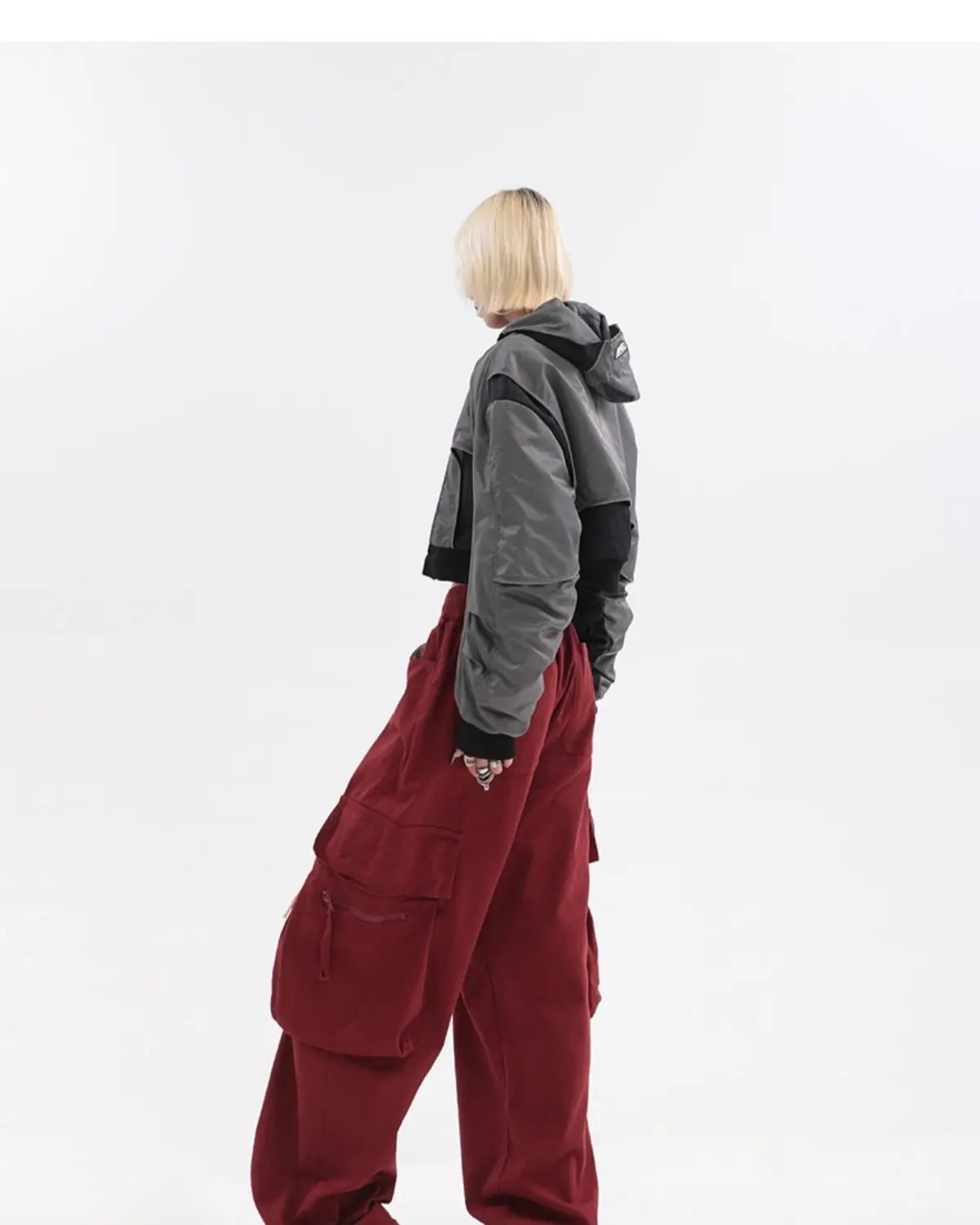 Streetwear Vintage Hip Hop Oversize Red Cargo Pants Women Drawstring Elastic Waist Loose Wide Leg Harajuku Casual Trousers 2023 voguable