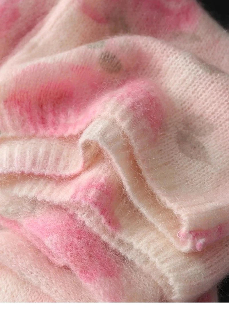 Elegant Floral Sweet Cardigan Sweaters Women Long Sleeve Lazy Wind Vintage Knitted Coats Fall New O Neck Single Breasted Tops voguable