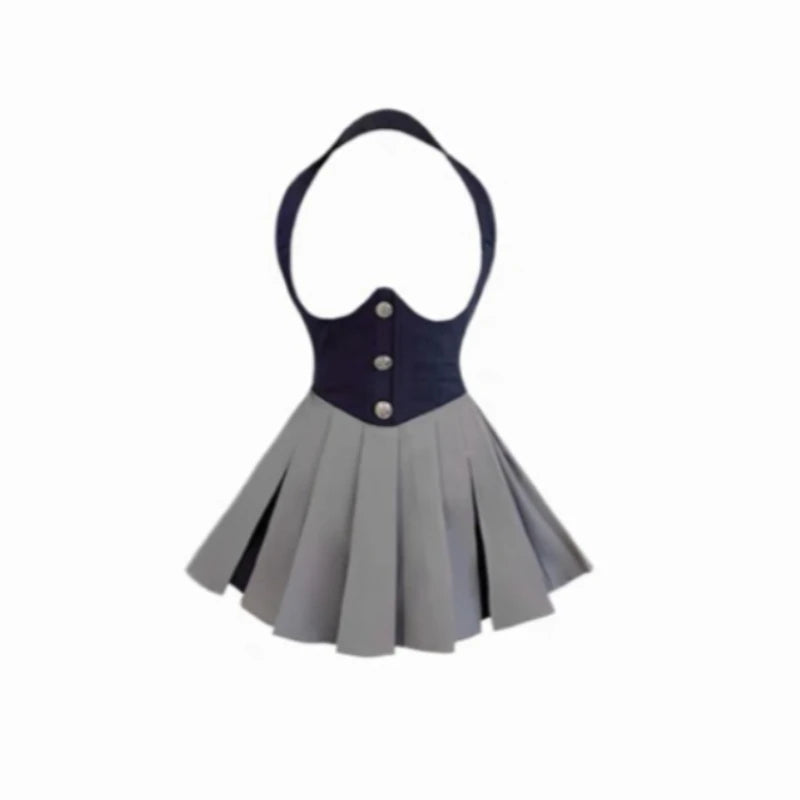 Voguable Autumn College Style JK Uniform Set Slim Shirt with Striped Tie Y2K Girls High Waist A- Line Pleated Skirt Fashion Suit voguable