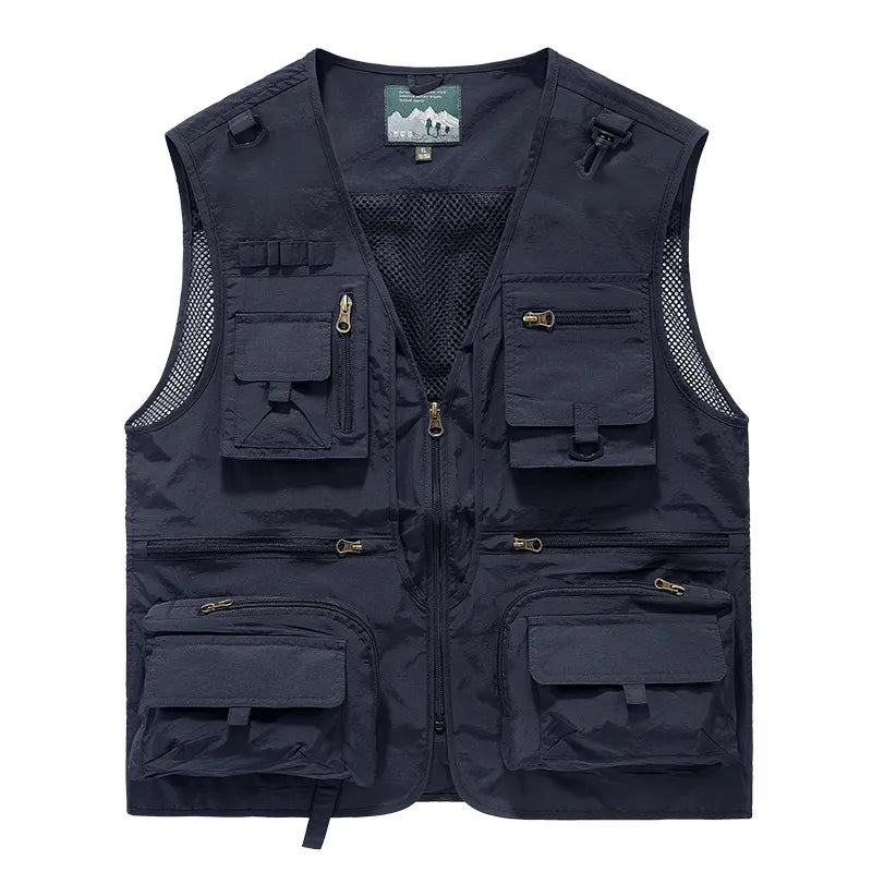 Outdoor Leisure Vest Men's New Multi-Pocket Breathable Outdoor Sports Coat High-Quality Design Leisure Vest Men voguable
