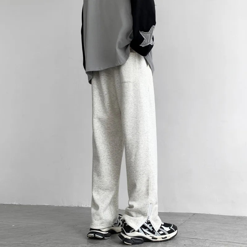 Black Casual Pants Men Sweatpants Oversized Wide Leg Pants Men Streetwear Loose Grey Straight Sports Pants Mens Joggers Trousers voguable