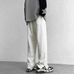Black Casual Pants Men Sweatpants Oversized Wide Leg Pants Men Streetwear Loose Grey Straight Sports Pants Mens Joggers Trousers voguable