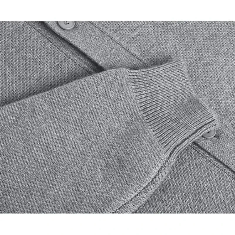 Simple Elegant Cardigan Personalized Solid Color Round Neck Sweater Jacket Autumn Winter Loose Knitted Cardigan Cityboy Knitwear voguable