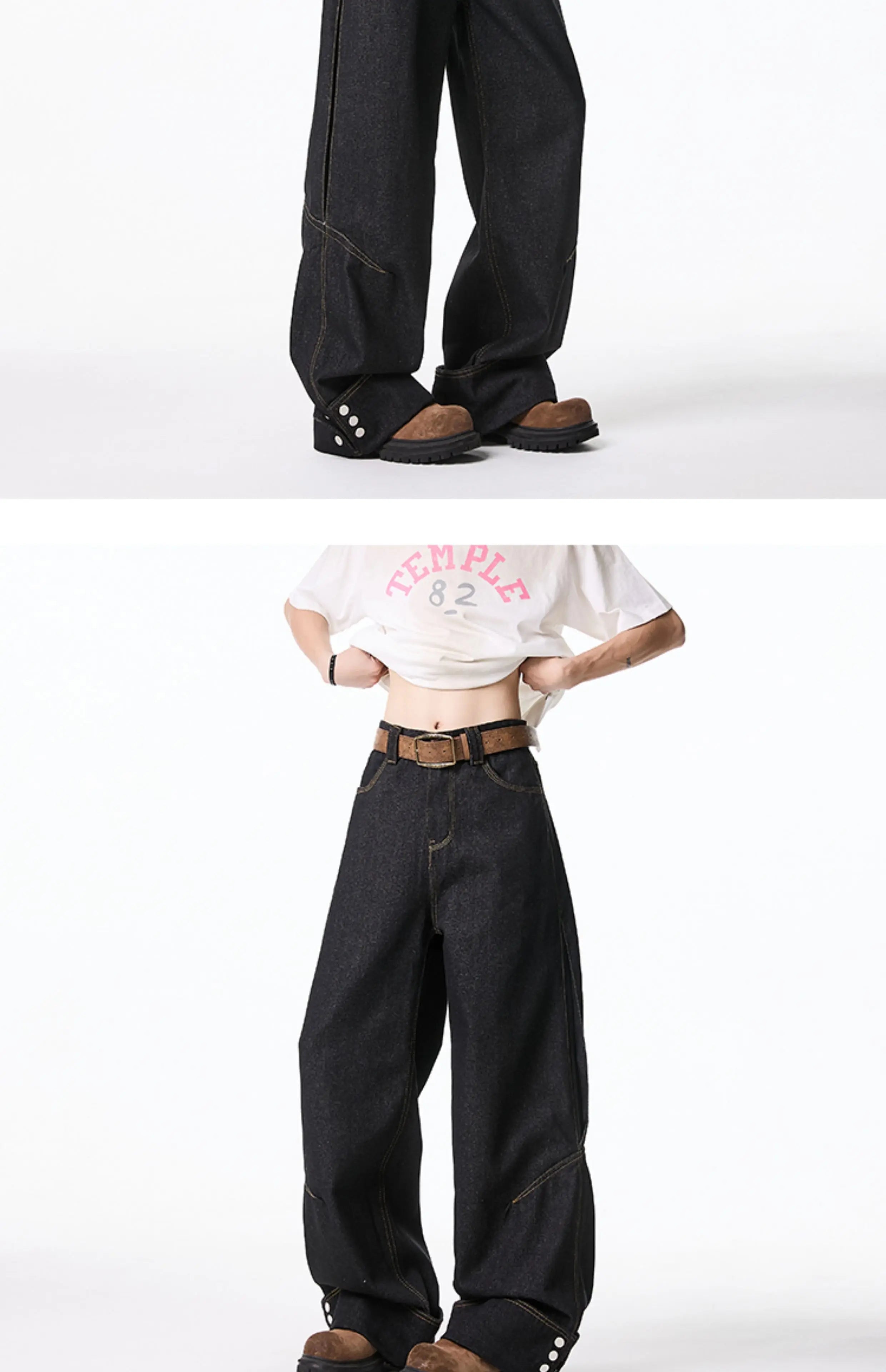 Floor jeans men Wide Leg Denim Pants Baggy Low Waist Boyfriend Jeans Personality design Loose Fit Jeans Cyber Grunge Streetwear voguable