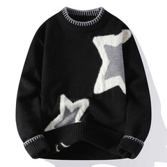 Voguable  New Men Knitted Jumpers Patchwork Sweater O Neck Pullovers Spliced Long Sleeve Jumper Slight Strech Standard Wool Casual top voguable