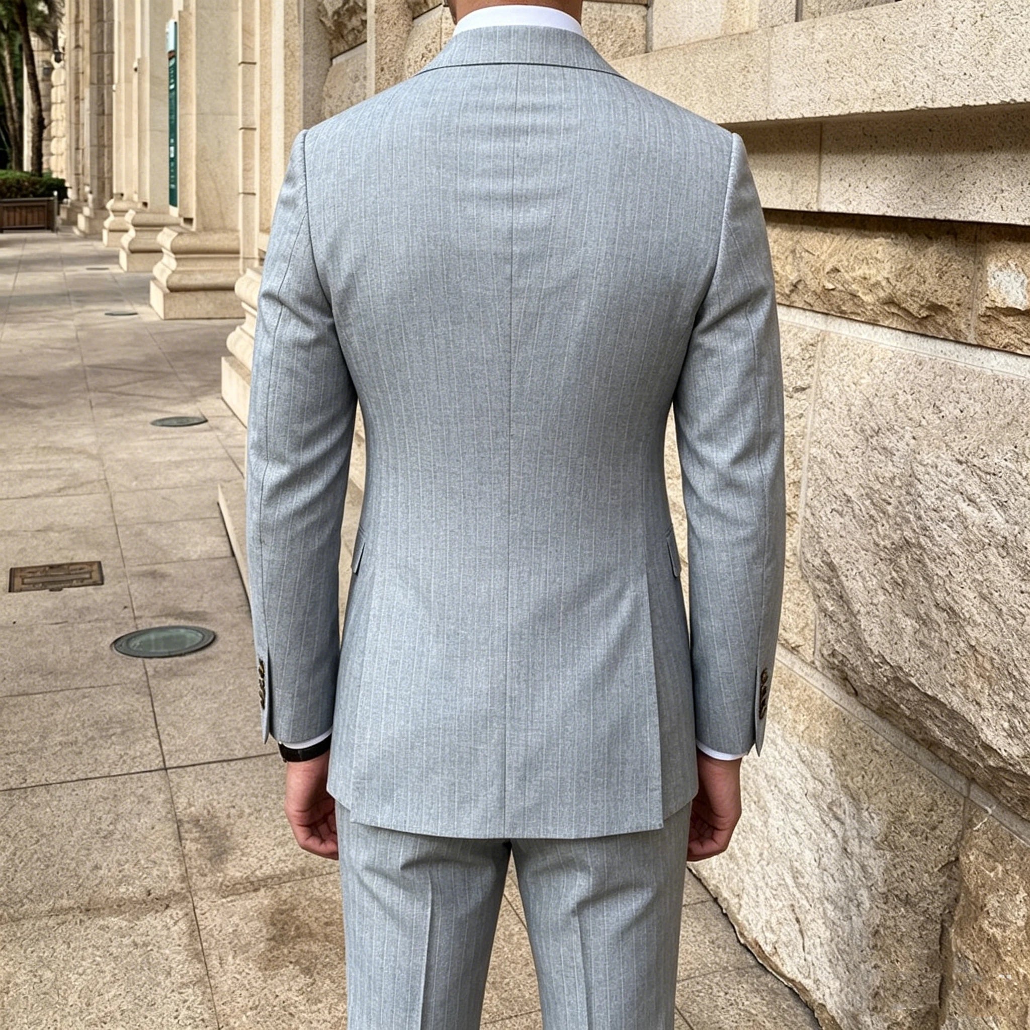 Voguable  7XL-XS (Jacket + Pants) Italian Style Luxury Striped Men Party Tuxedos Fashion Men's Wedding Social Slim Fit Suit 2 Piece Set voguable