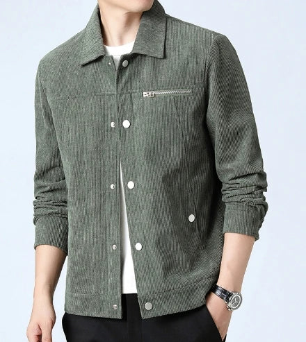 Voguable  High-end Men's Corduroy Jackets Autumn Winter Fashion Youth Trend Single Breasted Top Thick Quality Business Coat for Men M-5XL voguable
