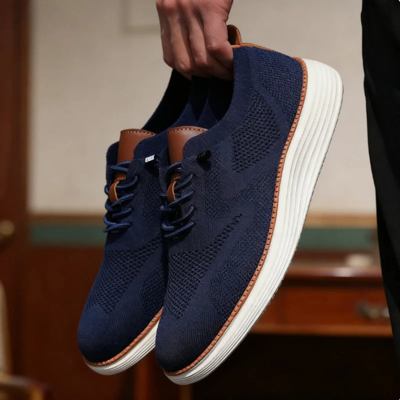 Voguable  Men Casual Walking Shoes Breathable Mesh Knit Sneakers Hot Selling Bestselle Lightweight Non-slip Flat Lace Up Running Shoes Men voguable