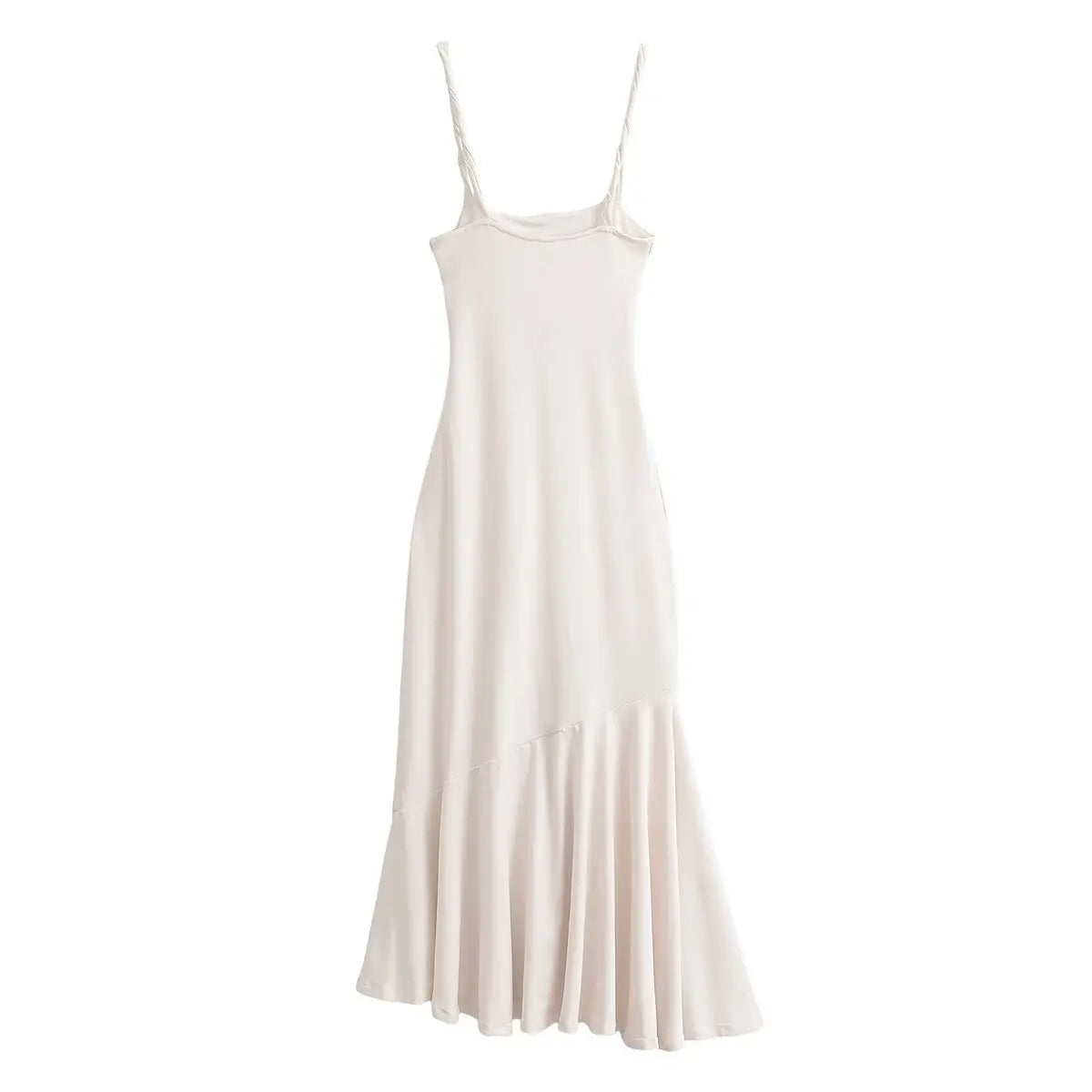 Voguable  French Style off Shoulder Slimming Midi Dress with Pleats for Women Beach Vacation Style Elastic Polyester Casual Dress voguable