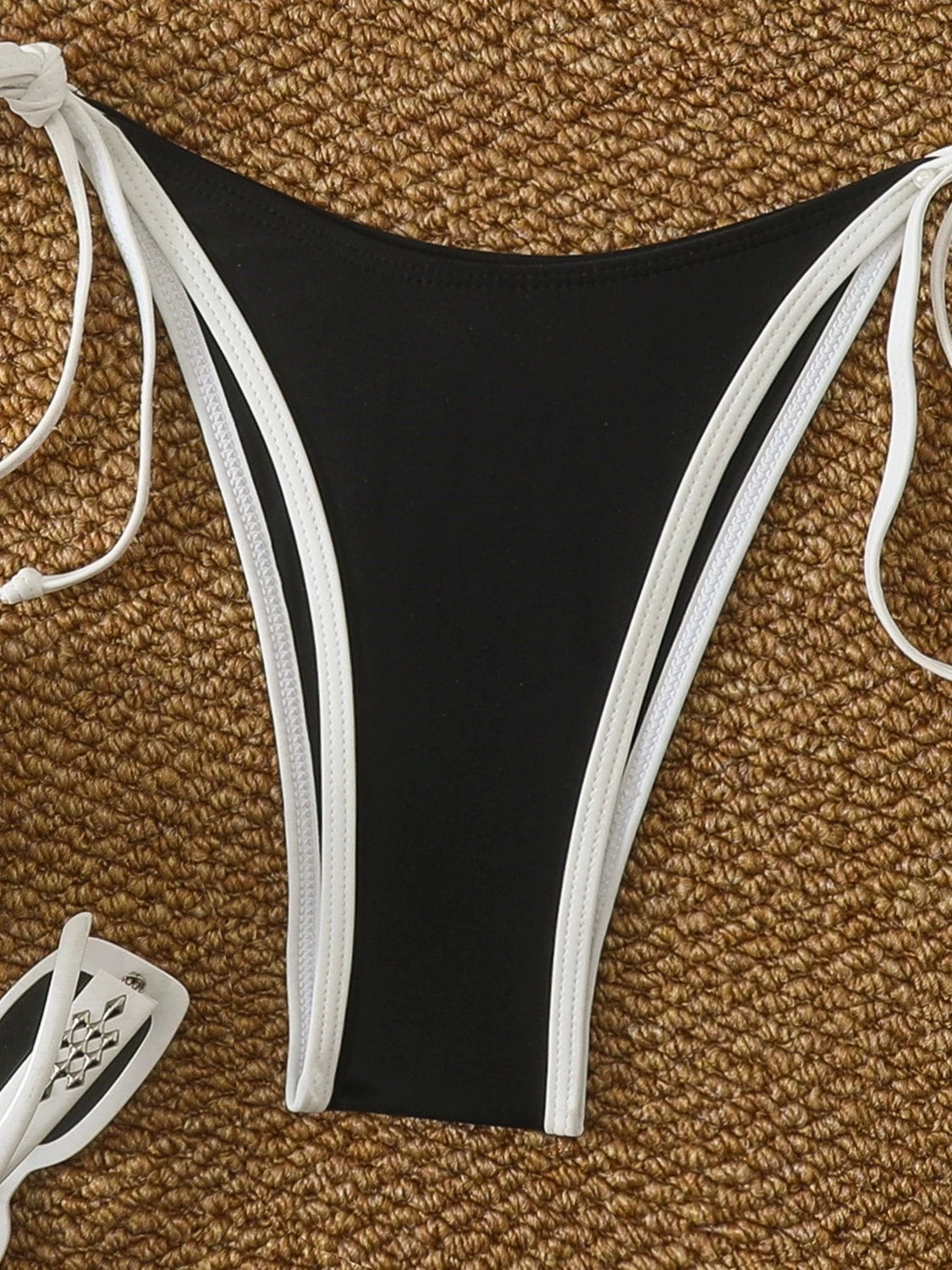 Voguable  Sexy White Black Patchwork Micro Bikini Women Halter Push Up Bra Bandage Thong Swimsuit  Bathing Suit Holiday Pool Swimwear voguable