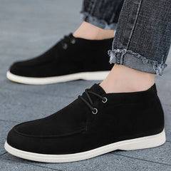 Voguable  Men Suede Leather Loafers Slip-on Platform Driving Shoes Lightweight Casual Khaki Breathable Leisure Footwear Comfort Flexible voguable