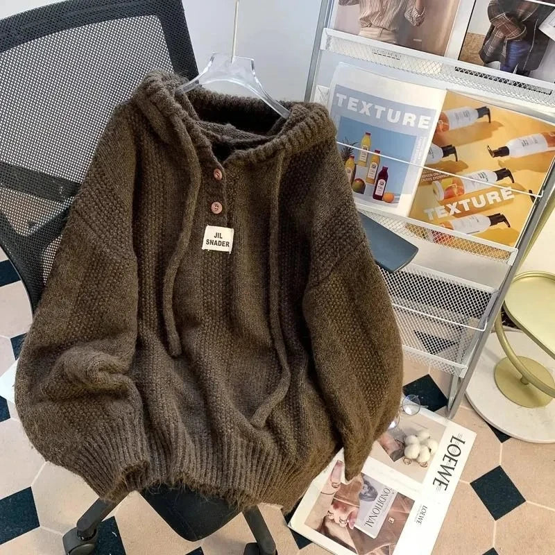 Women's Knitting Pullover Sweater Autumn/Winter Temperament Femme Bottoming Tops Fashion Thickening Loose Ladies Jumper voguable