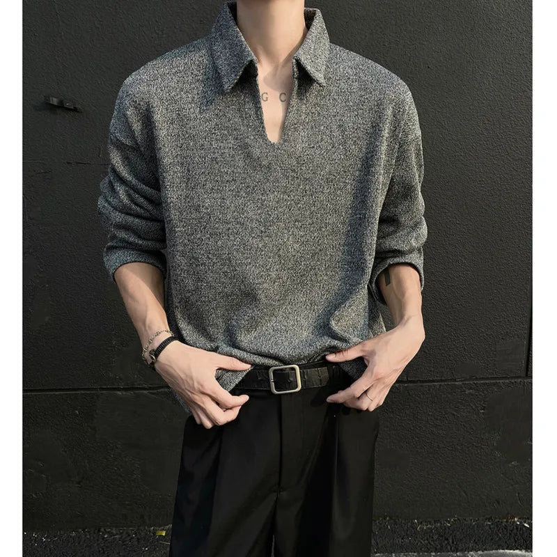 Spring Hoodie Men Oversized Casual Lapel Sweatshirt Men Korean Loose Pullover Hoodie Mens Hoody Male Long Sleeved T-shirt voguable