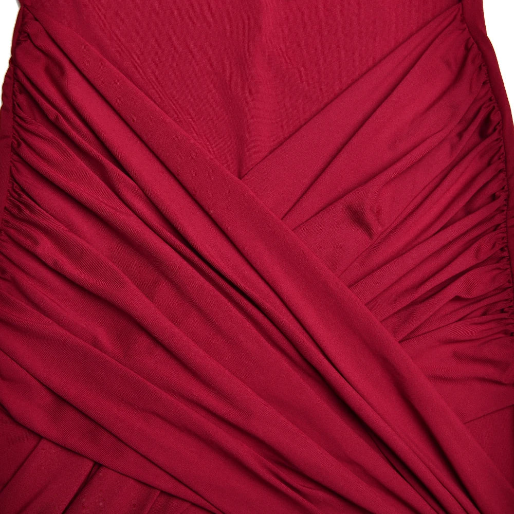 Articat High Neck Long Sleeve Bodycon Dress Women's Tight Elastic Lace Up Maxi Long Dress Autumn  New Party Club voguable