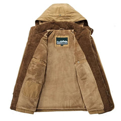 Men Thick Warm Trench Winter Parka Men Fleece Hooded Winter Jacket Coat Military Cargo Jackets Mens Plus Size Velvet Warm Coat voguable