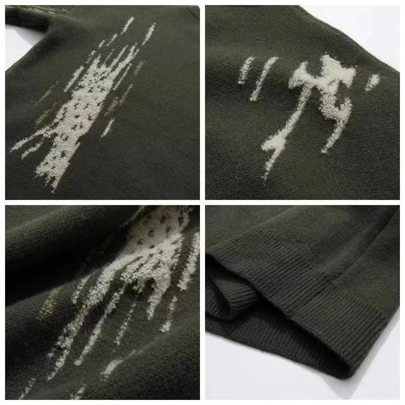 Japanese Trendy Men's Sweaters Light Luxury Knitted Color Clashing O Neck Long Sleeve Pullover Casual High Street Knitwear M-3XL voguable