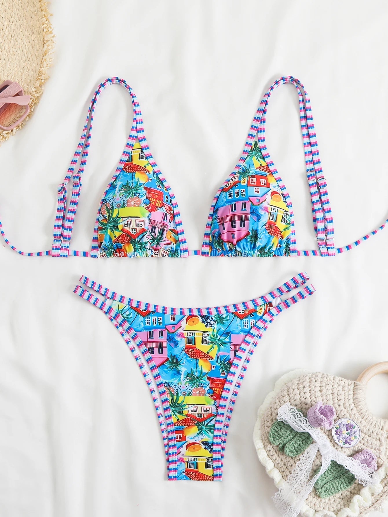 Voguable  Triangle Strappy Bikini Women Sexy Swimwear Female Brazilian Swimsuit Bathers Bathing Swimming Swim Suit Beachwear Summer voguable