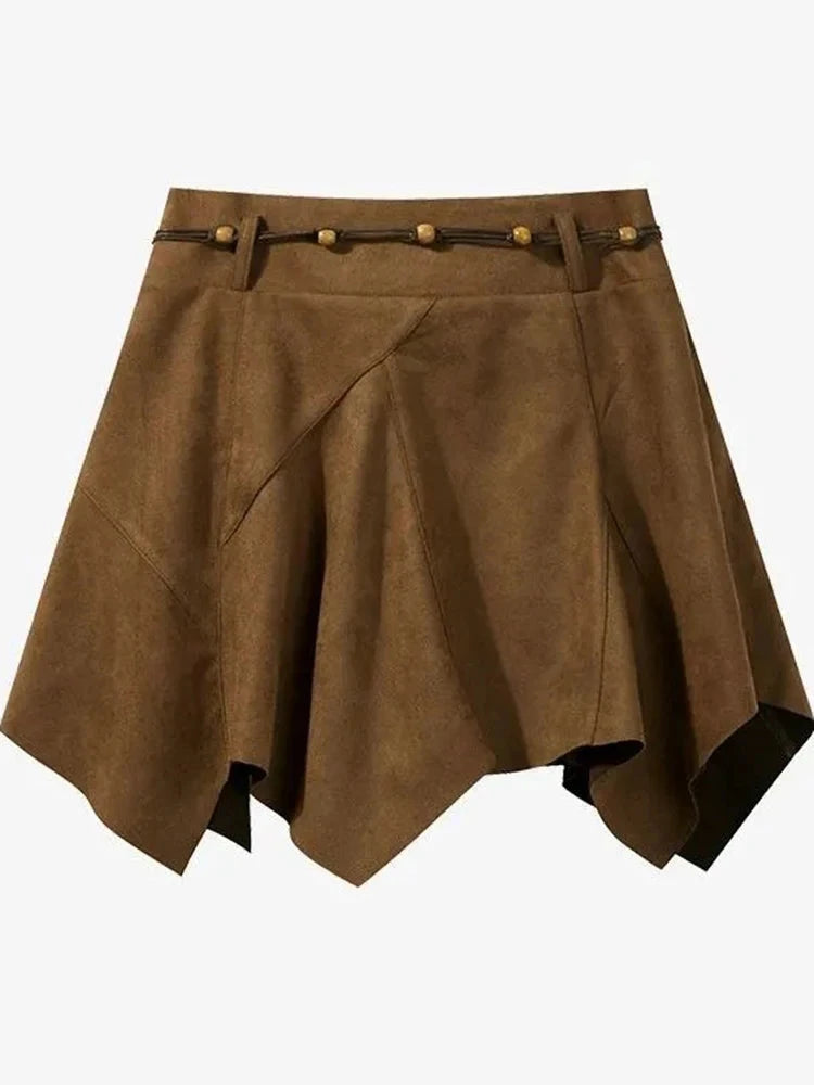 Y2K Streetwear Mini Skirt Women High Waist Vintage Sexy Irregular A Line Skirts Fall American Harajuku Retro Hip Hop Skirt New voguable