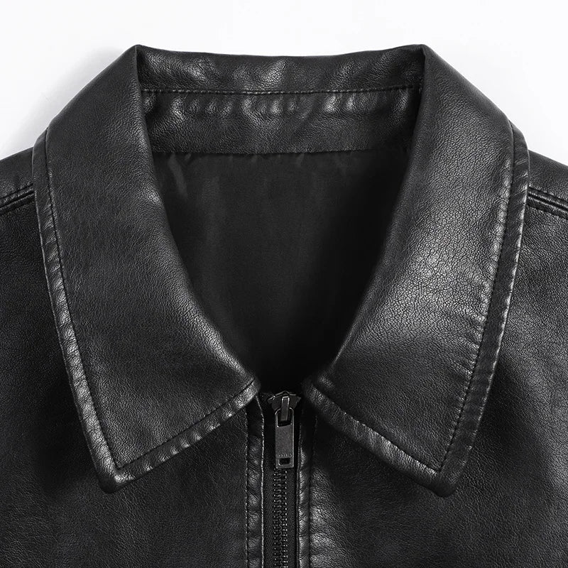 Top New US Black PU Leather Short Sleeved Shirt Oversized Mens Loose Men Streetwear Leather Cool Fashion Fitting Leather Shirt voguable