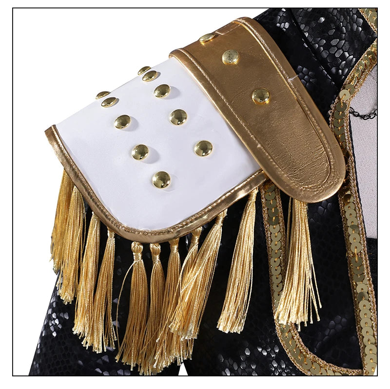 Black Golden Rumi Zoey Mira Cosplay Costume Wig Women Suit Halloween Party Role Playing Outfit voguable