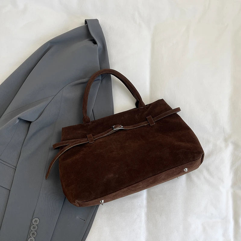 Velvet Big Top-handle Bags For Women Winter Latest Designer Handbags Luxury Pure Color Large Capacity Shopper Totes Female voguable